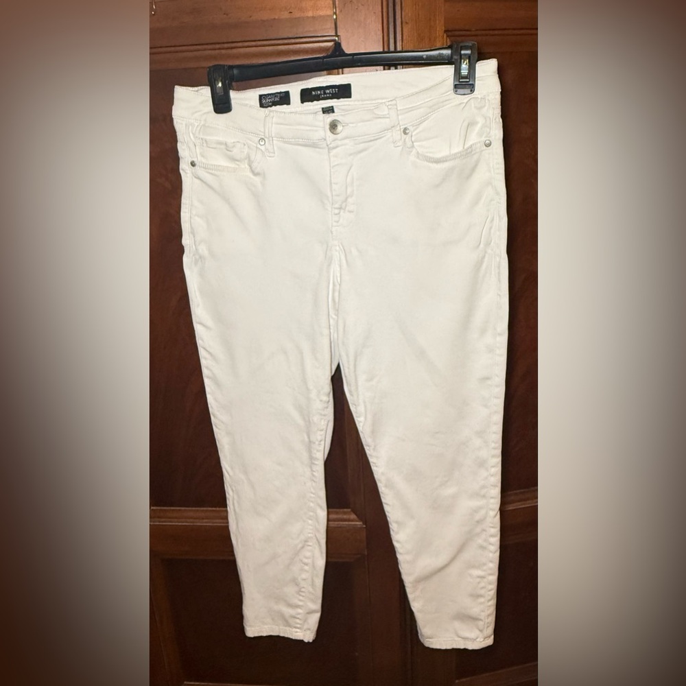 Nine West Cigarette Skinny Leg White Jeans Size 14